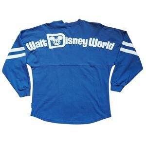 Disney Parks Spirit Jersey Walt Disney World Spell Out Blue Gray Pullover Sz S